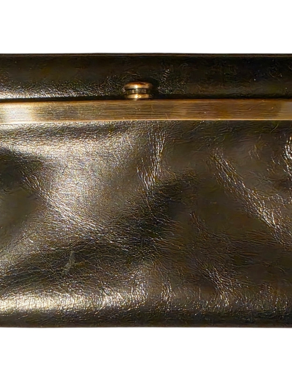 HOBO Black Leather Frame Wallet Clutch Kiss Lock Organizer Like New - Picture 2 of 8